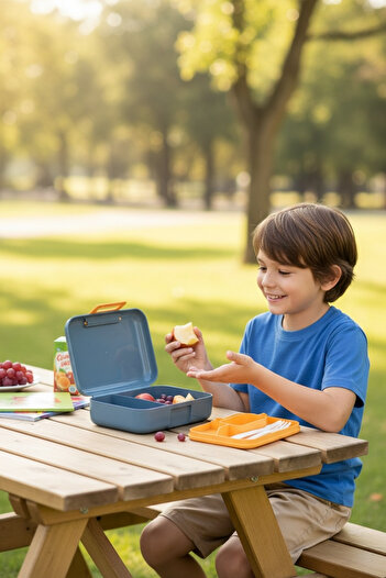 Hesaplı Kasa 6 Bölmeli Lunch Box, Yemek Kabı, Beslenme Kutusu, Mavi