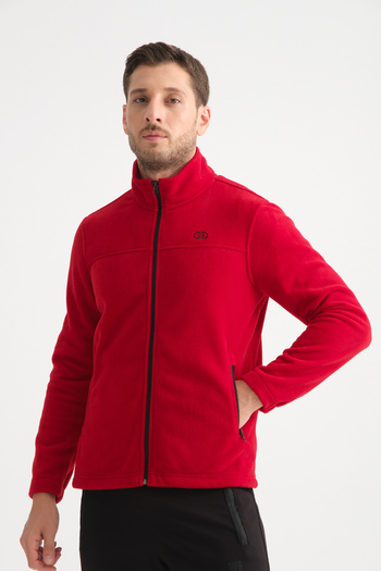 Shooter Sportswear Premium Men's Fleece Sweatshirt Regular Fit Zippered Red