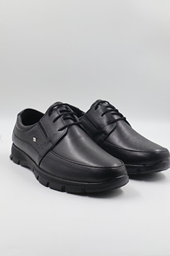 nazenintasarımlar Men's Genuine Leather Ultra Comfortable Gel Black Casual Shoes