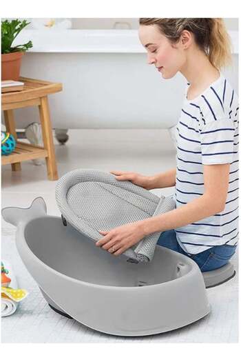fulina Baby Bathtub,Dolphin Shaped Bathtub,Non Slip,Firm and Durable,for Baby Sit or Lay Bathtub,Grey