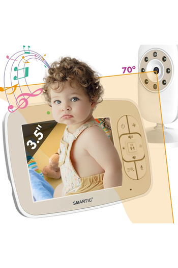 SMARTIC Audio-video Baby Monitor, 300 m range, automatic night mode, temperature monitoring