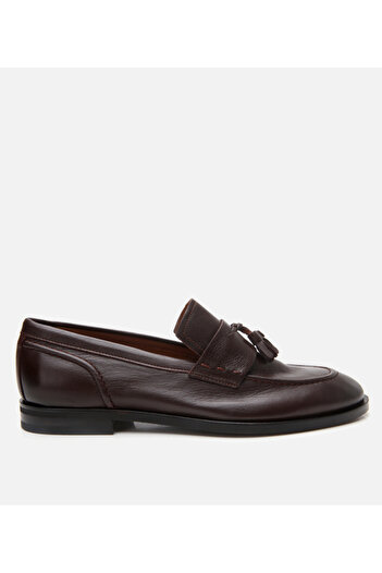 Hotiç Men's Leather Brown Tassel Detailed Classic Loafer