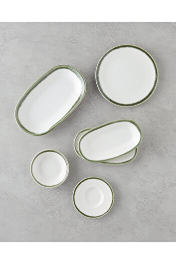 English Home Horizon Porcelain Breakfast Set 16 Pieces for 4 People Green