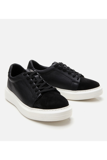 Hotiç Men's Suede Leather Black Comfortable Sole Sports Shoes