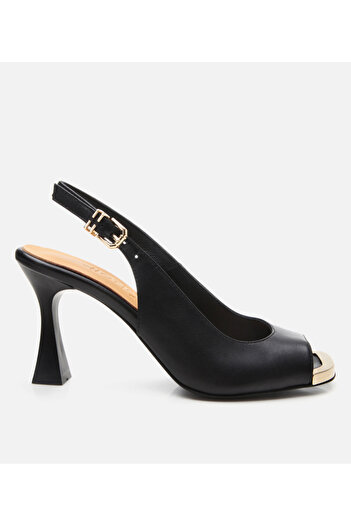 Hotiç Women's Leather Black Heeled Sandals
