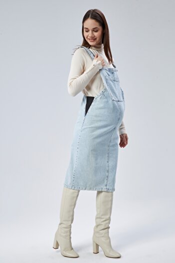 LYN MAMA Johana Denim Jile Dress Snow Wash Light Blue