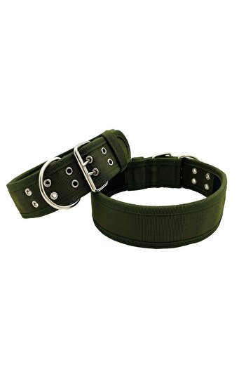 Tasma Market Khaki Soft Textured Large Breed Column Dog Collar Dog Collar