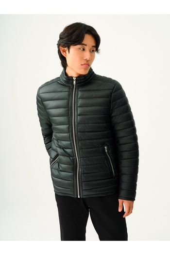 Loft Men's Black Leather Coat - Lf 2037042