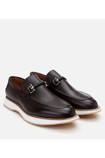 Hotiç Men's Leather Brown Sport Sole Classic Loafer