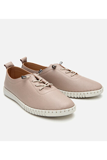 Hotiç Women's Leather Mink Flat Shoes