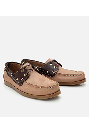 Hotiç Men's Nubuck Leather Mink Lacing Detailed Casual Loafer