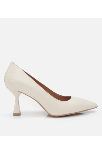 Hotiç Women's Leather Ecru Flexible Sole Stiletto