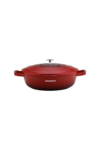 Daewoo 28cm Die Cast Aluminum Shallow Casserole with Lid Non Stick Granite Stone Coating