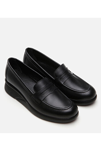 Hotiç Women's Leather Black Loafer