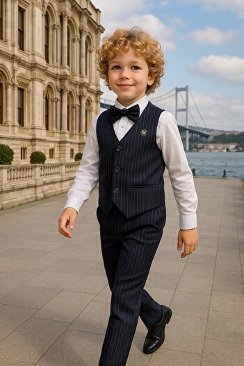 inowesta Boy's Vest Suit |   Shirt-Vest-Bow Tie-Pants |   4'Piece Suit
