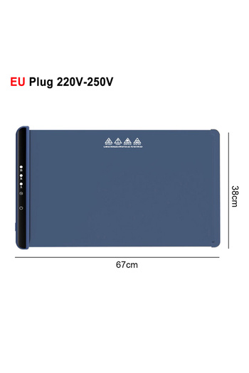 Choice Blue EU 67x38cm Electric Warming Tray Food Warmer Plate Foldable Portable Smart Food Fast Heating Ma