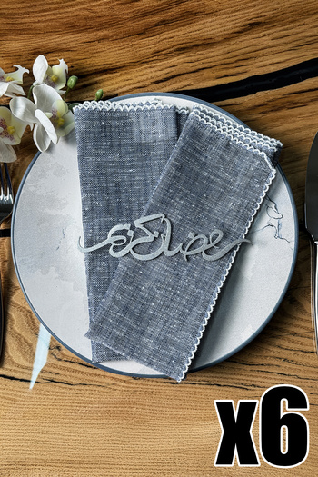 iwa concept 6-Piece Ramadan Kareem Metal Napkin Rings - Home Tableware Decoration