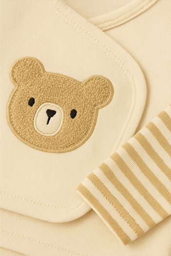 Mai Perla Bowknot Bear Luxury Organic Newborn Hospital Release Boxed Bodysuit Set