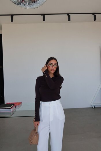 Özge Özgenç Basic Sweater with Drop Sleeves