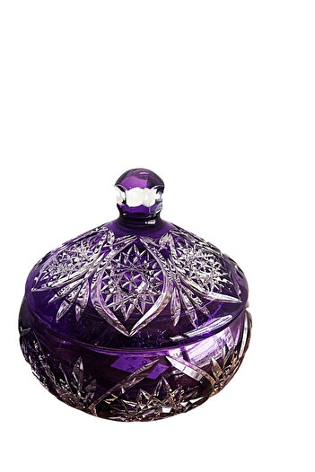 DECOSTYLE Kristal Dekorlu renkli kapaklı şekerlik 2 parça