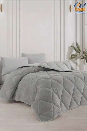 cs ilkim With a Gift Single Luxury Gray Welsoft Quilt Double-Sided 155X215