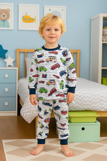 zahider Boy's 100% Cotton Car Print Pajama Set