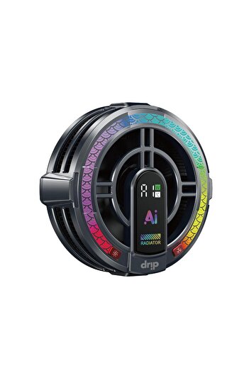 Drip Magnetic Phone Cooler for Gaming - Low-Decibel Phone Fan with LED Display & RGB Lighting