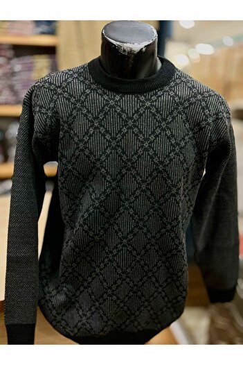 TCR Men's Knitwear Round Neck Patterned Sweater