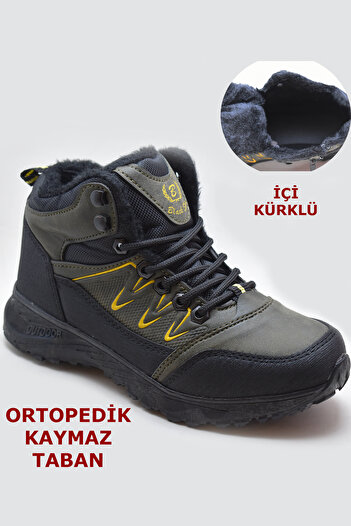 BlackSea 580 Ορθοπεδικά χειμερινά unisex μποτάκια με αντιολισθητική σόλα και γούνα στη σόλα