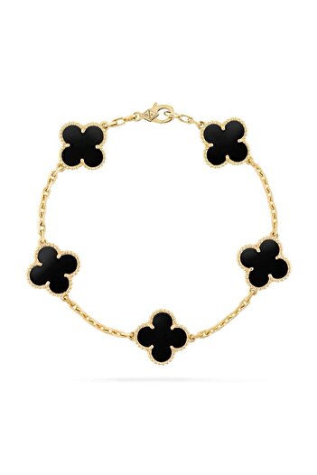 Valuxy Bratara Van Luxy Negru placat cu aur de 18k, reglabil