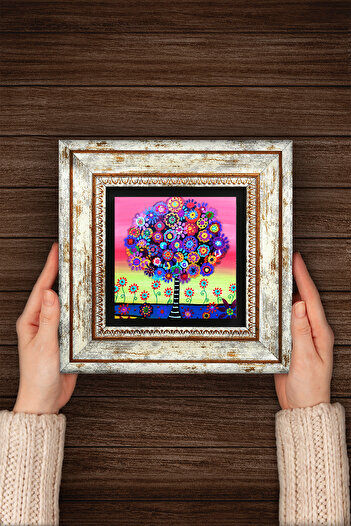 Pinecone Karla Gerard Tree of Life Framed Stone Wall Painting – Decorative Modern, Home and Office Decor | T1-09 |