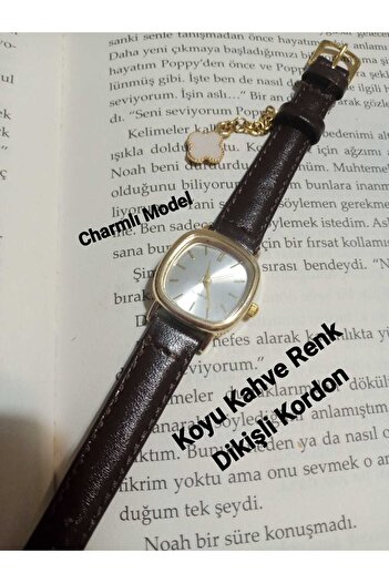 Ricardo Retro Minimal Vintage Genuine Leather Cord Women's Wristwatch Gold Case Charmlı Bb0021