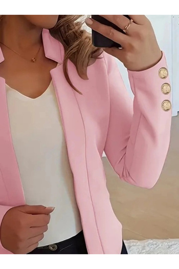Silerra Women's Long Sleeve Cuff Button Detail Imported Crepe Jacket