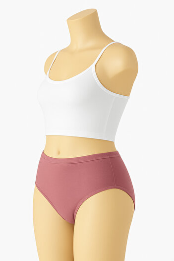 HS İÇ GİYİM 3-Pack Daily Women's High Waist Recovery Bato Panties – Dusty Rose, Ultra Soft Cotton Fabric