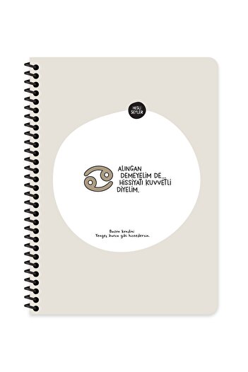 KESKİN COLOR Hisli Şeyler Concept Horoscopes Series 16,5X22,5 Lined Spiral Notebook with Stickers - 1 Piece