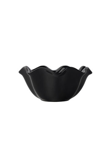 SQUALO Elegant Round Rose-Shaped Porcelain Bowl with Modern Design - Black 21x21x9 cm