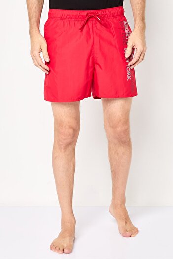Tommy Hilfiger Men Graphic Print Board Shorts, Red
