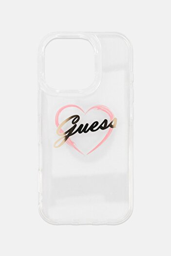 Guess iPhone 16 Pro Magsafe Brand Logo Protective Case, Transparent