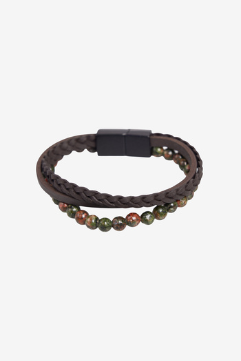 ALTINYILDIZ CLASSICS Men's Brown 100% Leather Bracelet