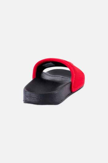 Reebok Kids Boy Brand Logo Slip On Slides, Red
