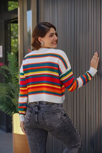 ELBA STİL Women's Patterned Seasonal Knitwear Sweater