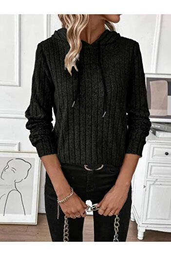 JANES Women's Long Sleeve Hooded Lace-Up Ruched Camisole Blouse Casual Sports Comfortable