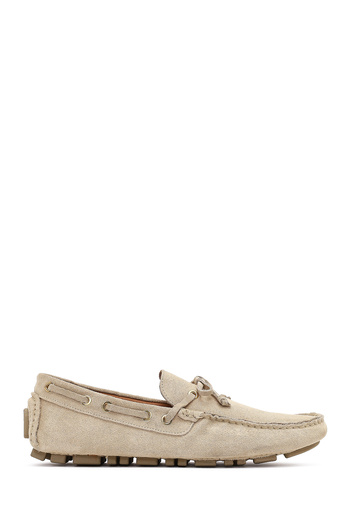 Derimod Men's Beige Suede Leather Loafer 25Sfd750010