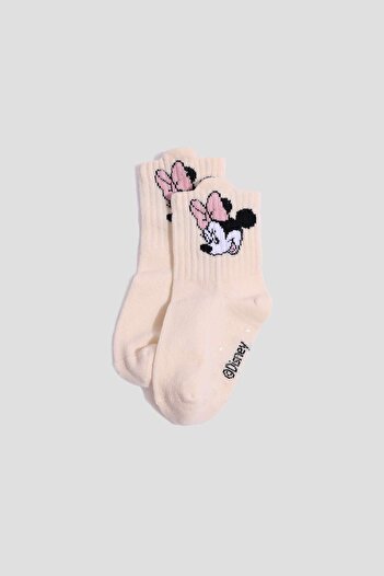 DeFacto Детски дълги памучни чорапи с неплъзгаща се подметка Disney Mickey & Minnie, 3 чифта F6995A5NS