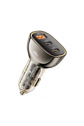 Toocki Car Charger 2C+A 80W 3A 1 x USB-A - 2 x USB-C Black TCC2C 1A-XF01