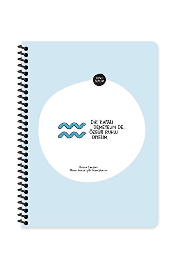 KESKİN COLOR Hisli Şeyler Concept Horoscopes Series 16,5X22,5 Squared Spiral Stickered Notebook - 1 Piece