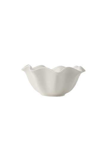 SQUALO Elegant Round Rose-Shaped Porcelain Bowl with Modern Design - White 18.4x18.4x8.3 cm