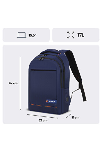 Mack MCC-006 BL 15.6" OFFICE Notebook Sırt Çantası Lacivert