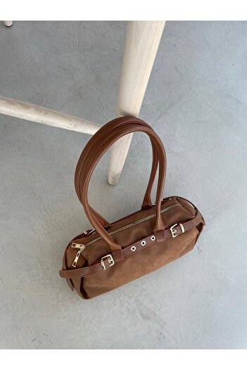 Senza Vedere Mery Suede Baguette Shoulder Bag
