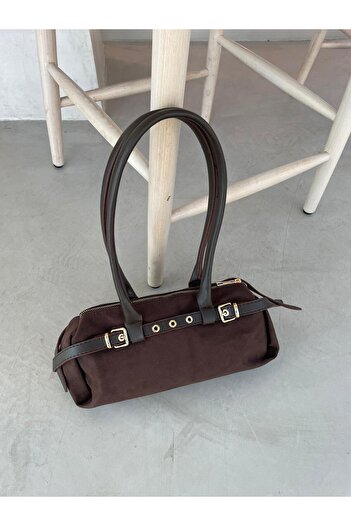 Senza Vedere Mery Suede Baguette Shoulder Bag